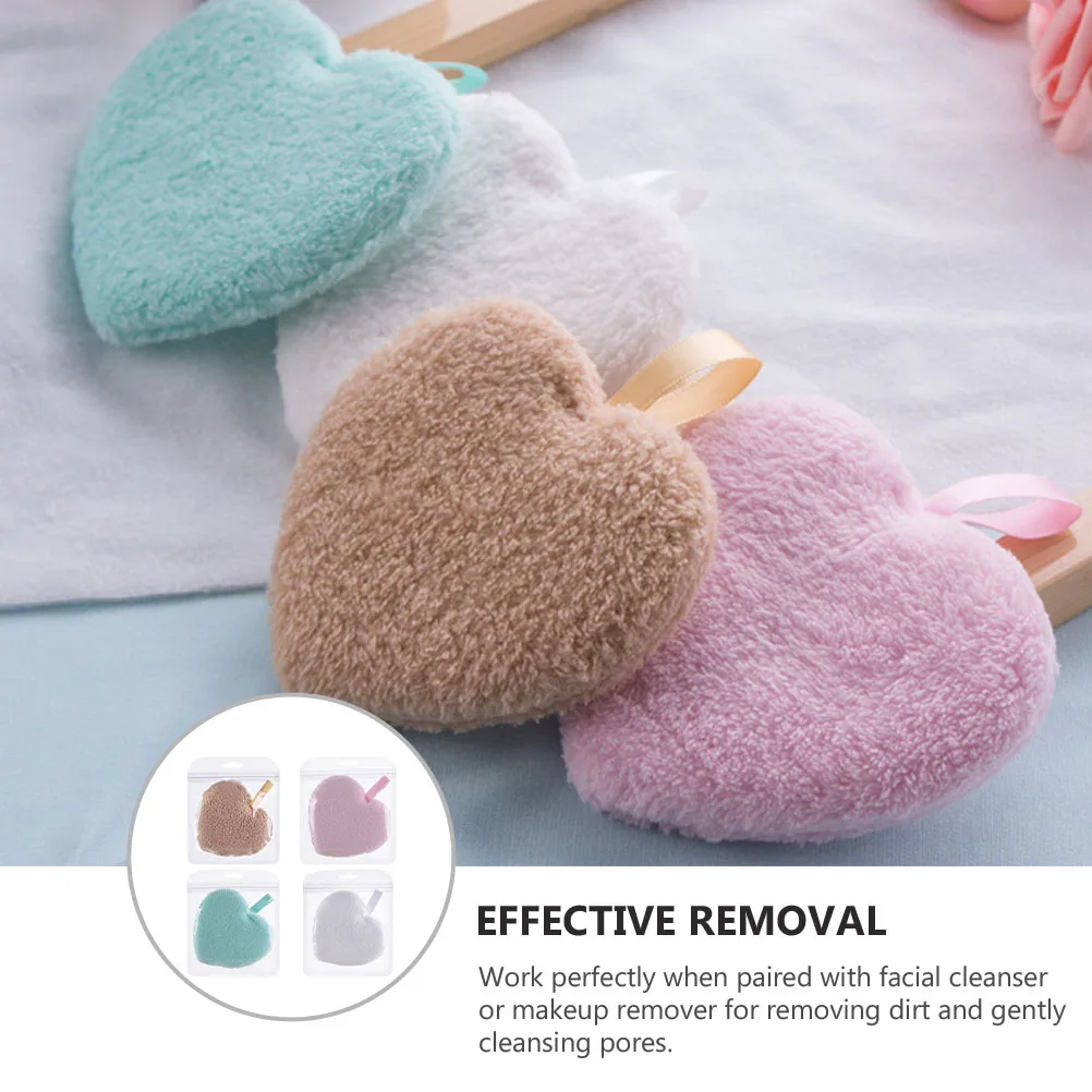 4 stücke Herzförmige Make-Up Entfernung Schwamm Gesichts Reinigung Puff Peeling Tiefe Poren Reinigung Reise Ätherisches Frauen Mädchen Gesicht