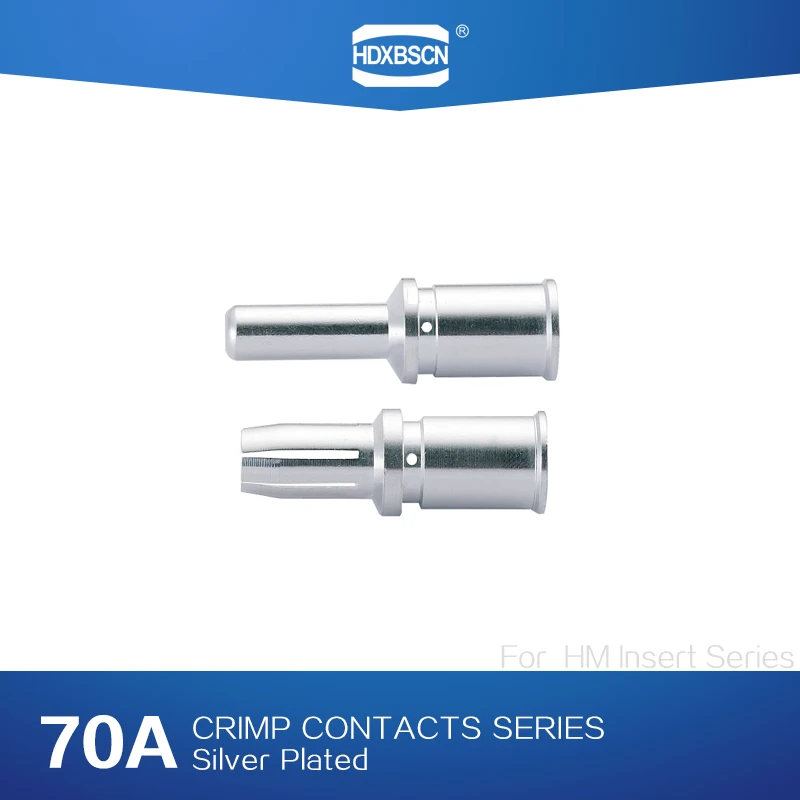 Heavy Duty Connector Silver Male and Female Crimp Contacts Pin 70 A For HM For Big Currrent Harting