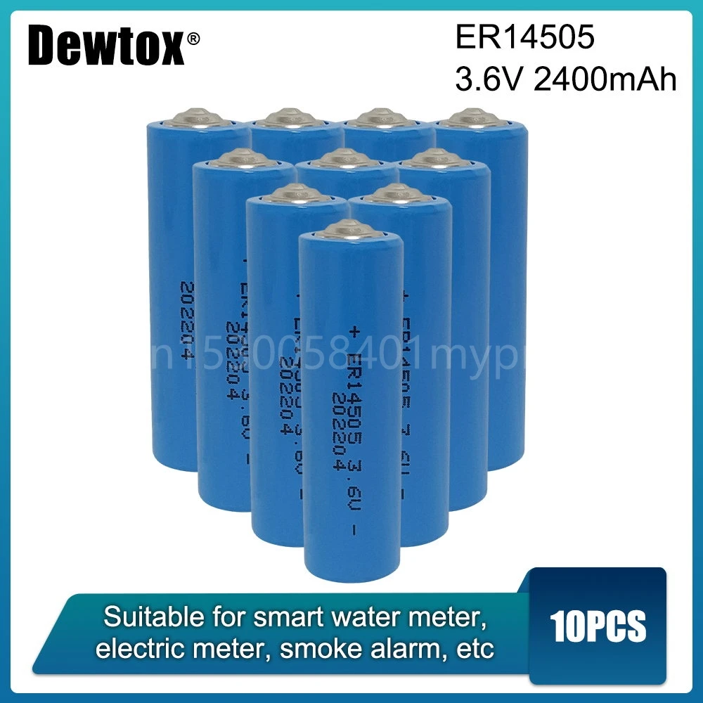 10pcs ER14505 14505 2400mAh AA3.6V Industrial Lithium Battery for PLC Control GPS Tracking Gas Water Meter Dry Primary Batteria