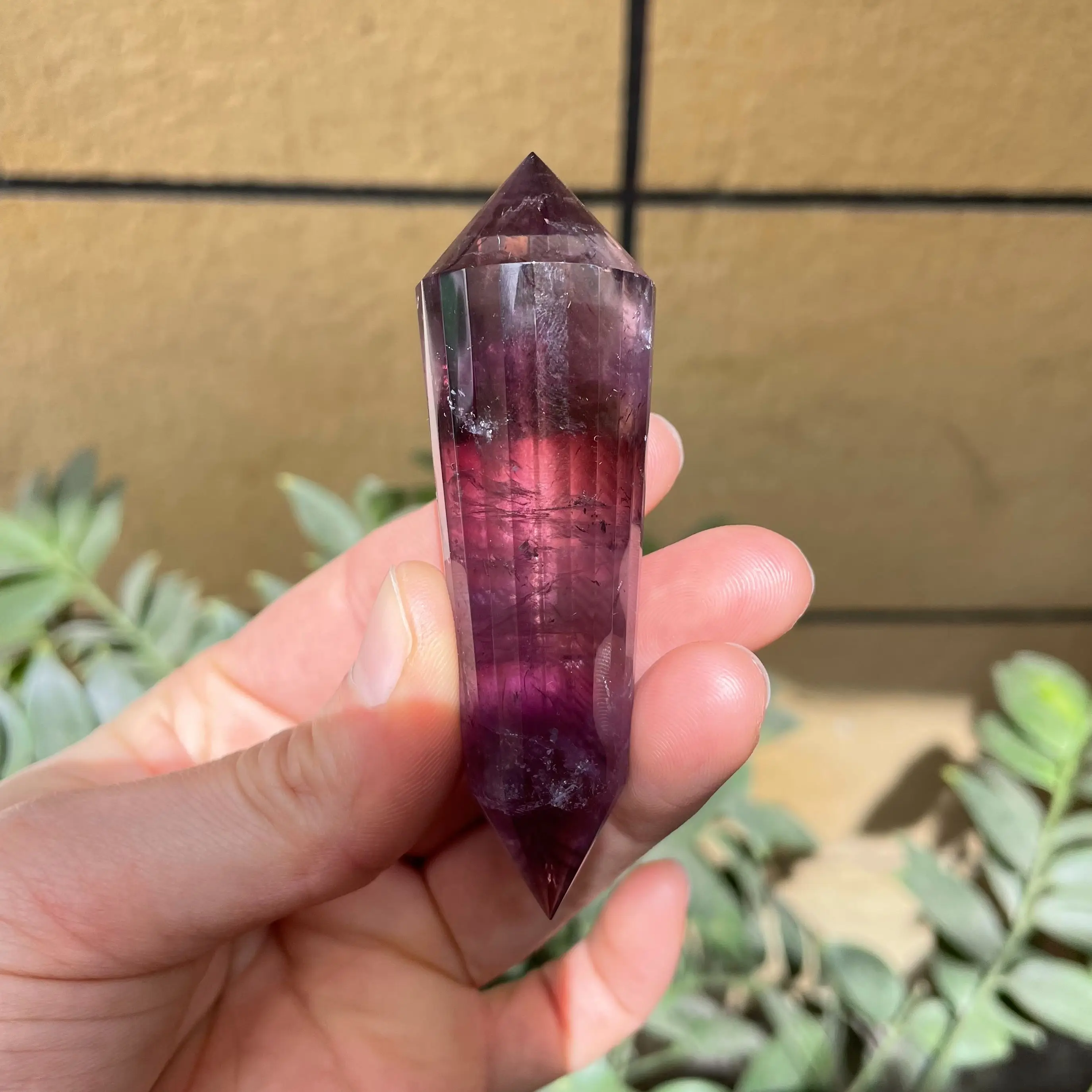 High quality !Natural Crystal Point Amethyst double tip Healing Obelisk purple Quartz Wand Ornament for Home Decor Energy Stone