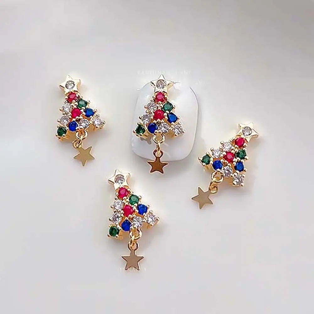 Accessori per manicure di Babbo Natale Trapani per unghie natalizi Gioielli per unghie 3D Fiocco di neve Strass per unghie Decorazioni natalizie per unghie