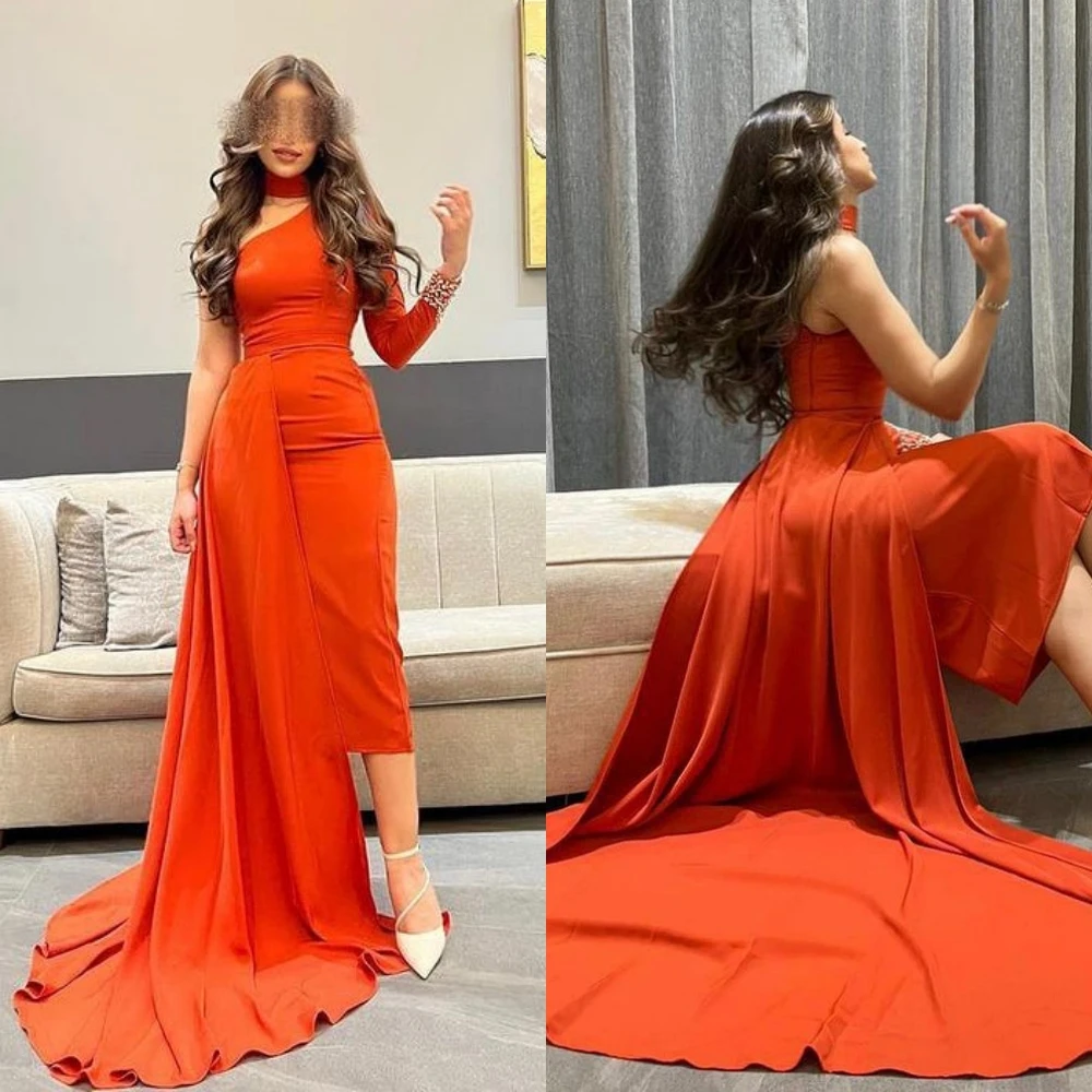 Customized  High Quality Sexy Halter A-line Draped S Formal Occasion Gown birthday dress for women vestidos elegantes 