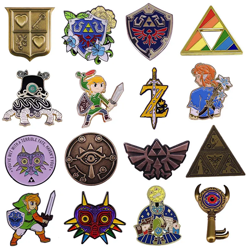 Adventure Games Legend X Zeldas Enamel Pins Anime Metal Brooch Badge Fashion Jewellery Clothes Hat Backpack Accessory Gifts