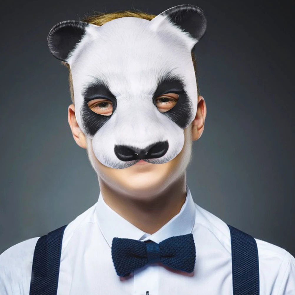Maska Panda Cosplay Rekwizyt Zwierzę Halloween Nakrycie Głowy Dekoracja Urocza Maskarada Eva