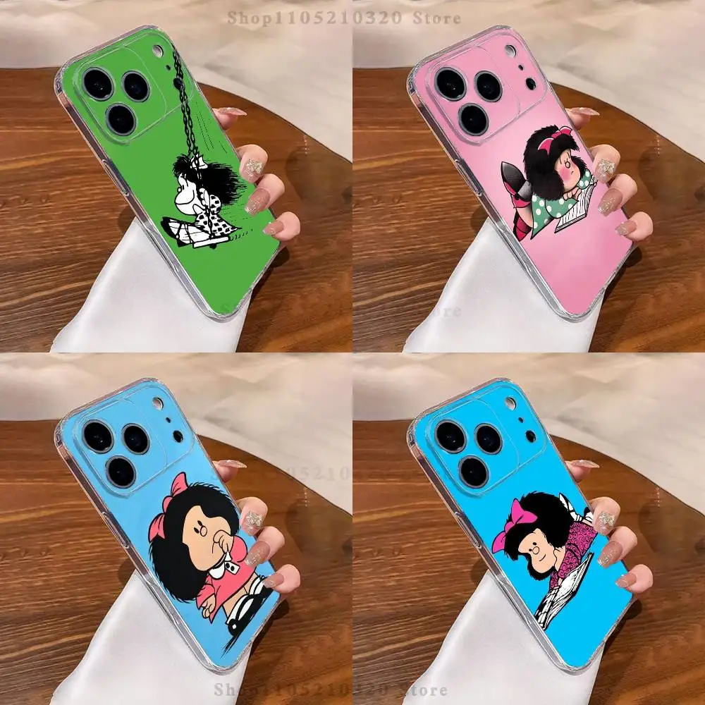 

Cartoon M-Mafalda-ES Cute Phone Case For iPhone 17,16,15,14,13,12,11 Pro,Max,Plus,XR,Mini,E Clear Full-coverage Soft Cover