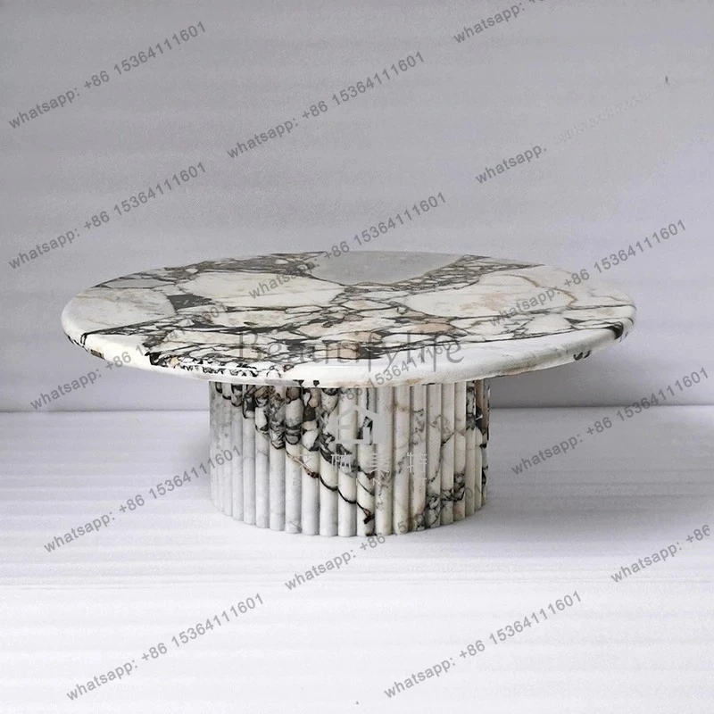 Italian light luxury natural marble coffee table living room minimalist modern home designer high-end creative