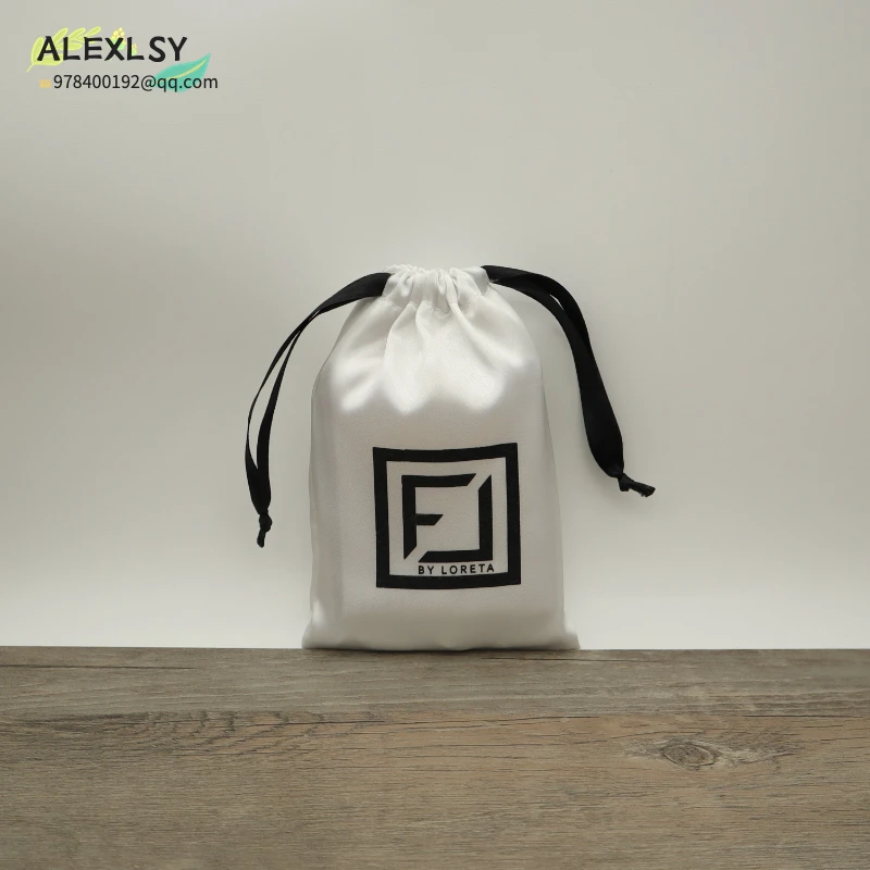 

Higher Quality Silk Stain Gift Bags 7x10cm 9x12cm 10x15cm 13x17cm 18x30cm Sack Jewelry Drawstring Pouches Custom Logo 50pcs