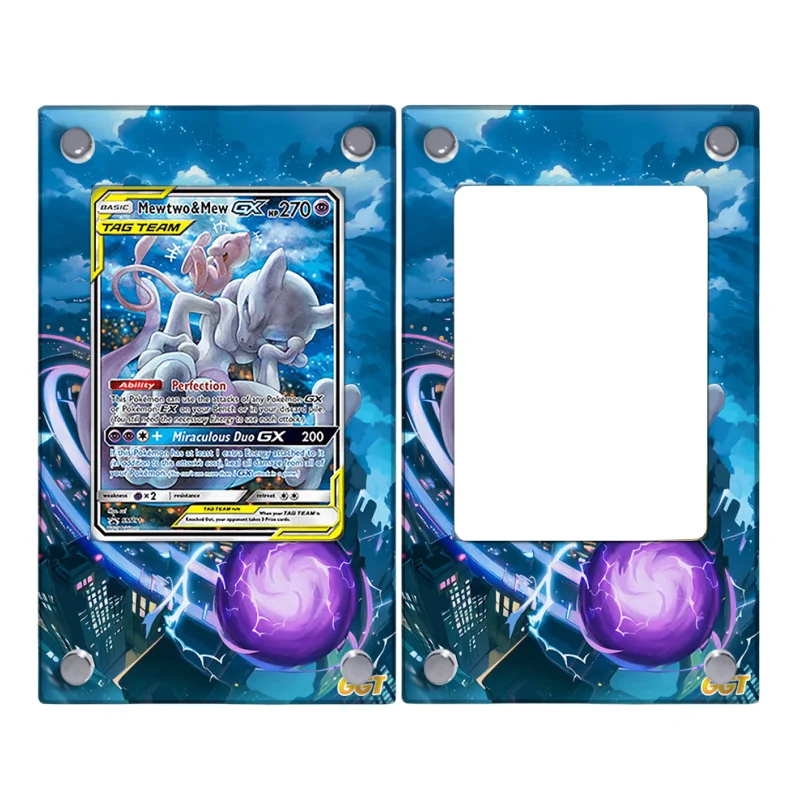 Pokemon Cards Brick Mewtwo Mew PTCG Anime Game Protective Case Self Made Extended Picture DIY Toy Acrylic Does No Include Cards