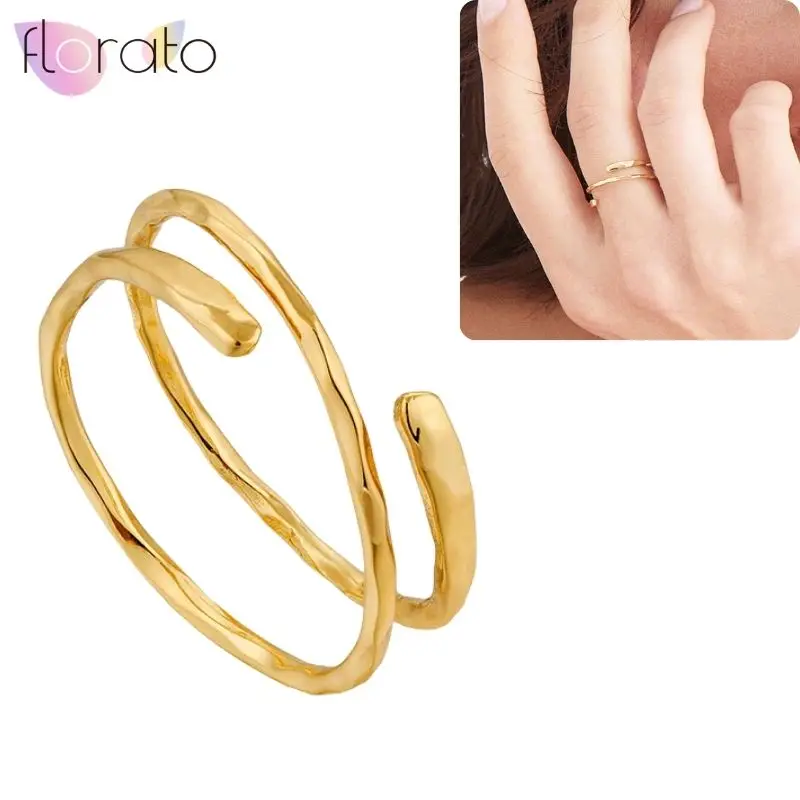 Women's 24K Gold Plated Adjustable Open Hug Ring