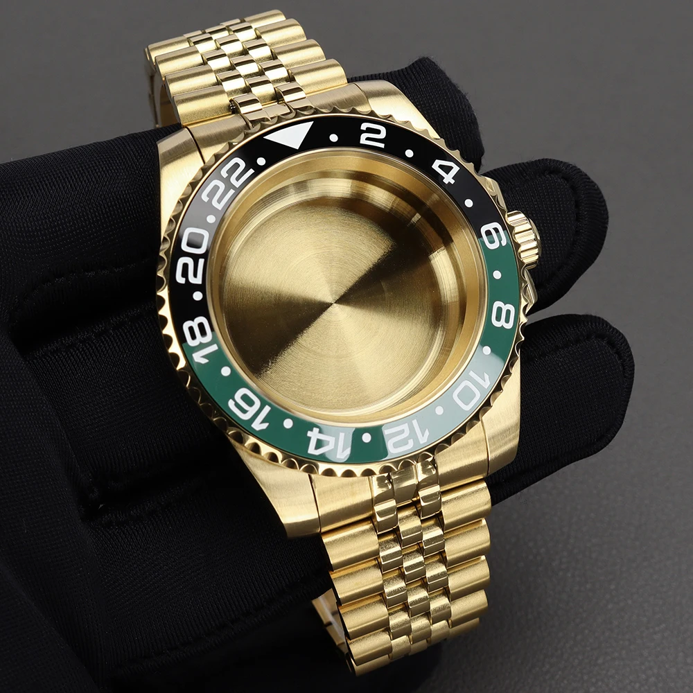 

40mm NH35 NH36 Stainless Steel Watch Case Strap Set Sapphire Glass For SUB GMT NH34 NH35 NH36 NH70 Miyota8215 ETA2824 YACHT Case