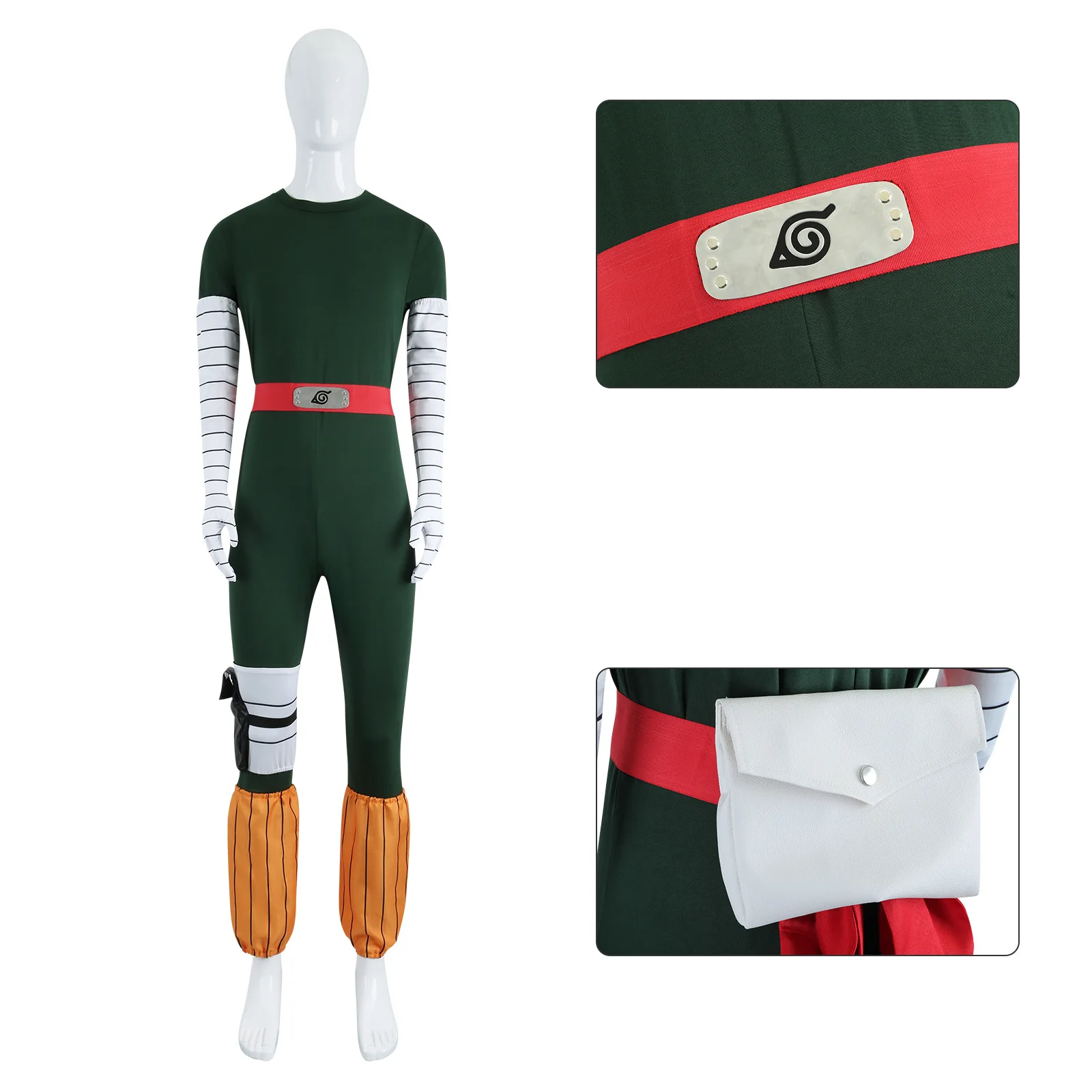 أزياء الهالوين النينجا التأثيرية ثمانية بوابات ليلية كاي كونوها لي روك أزياء تنكرية 2D أنيمي #4