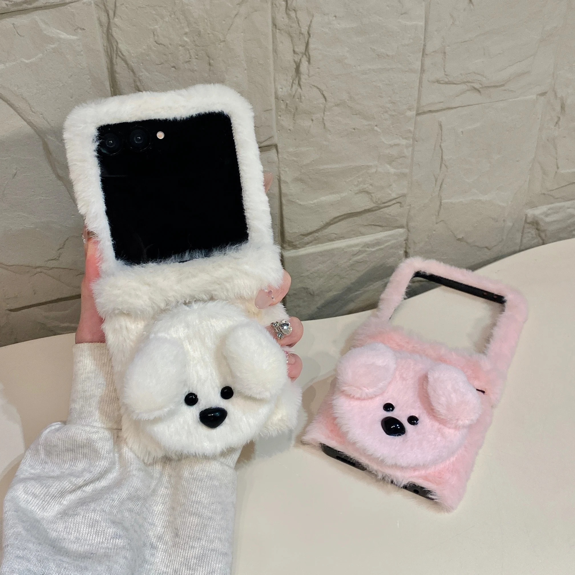 Phone Cases Cute - かわいいふわふわのテディベアぬいぐるみ風スマホケース Xiaomi Mix Flip Flip2 5G用