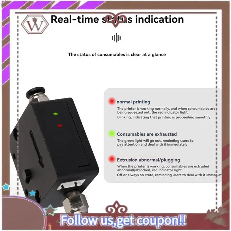 

ABBG-Интеллектуальный модуль обнаружения нити, высокоточный детектор поломки нити/инструментов, аксессуары для 3D-принтеров