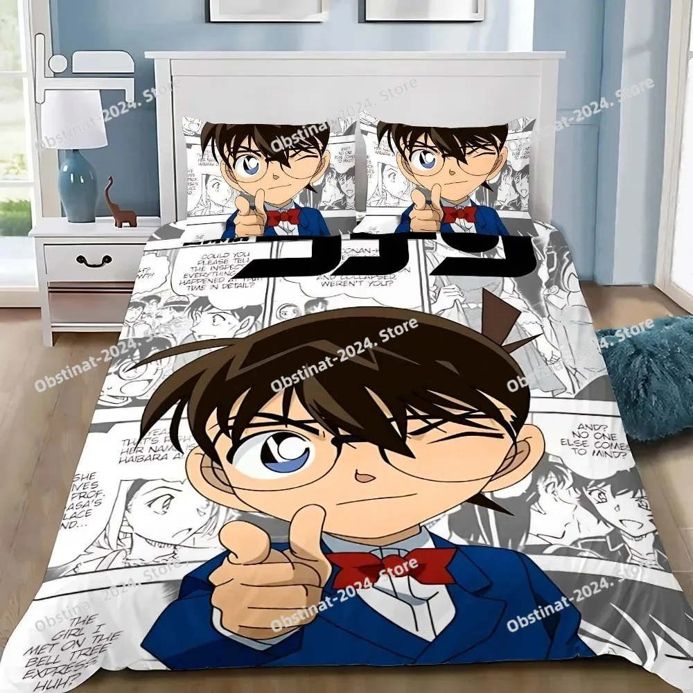 

Anime Duvet Pillowcase Bedding Set D-Detective C-Conan Adult Boy Girl Bedroom Decoration Children Single Double Large Size Gift