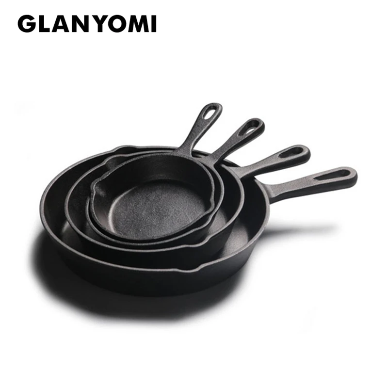 

Cast Iron Non-stick 14-26CM Skillet Frying Pan for Gas Induction Cooker Egg Pancake Pot Kitchen&Dining Tools Cookware Tamagoyaki