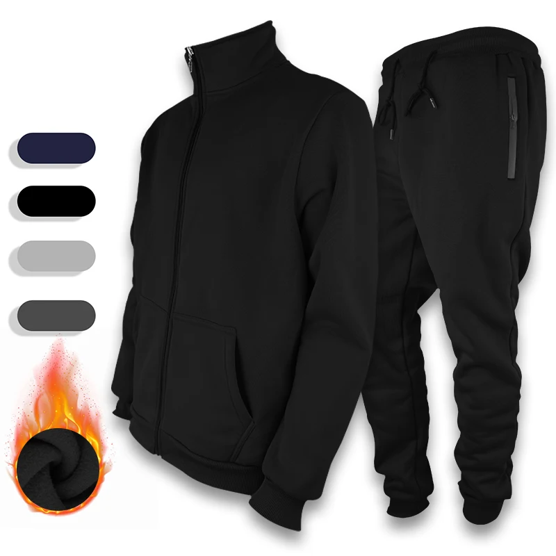 Men\'s Tracksuits Set Long Sleeve Causal Full Zip Running Sports Sweatsuit For Men 2 Piece Outfits