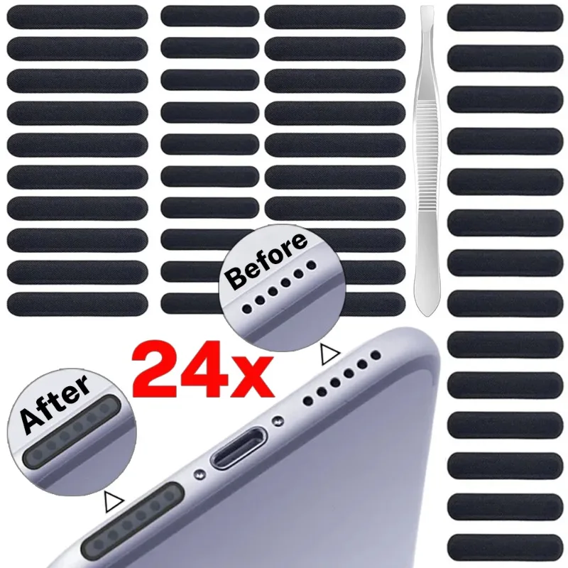 

1-24PCS Universal Phone Speaker Earpiece Net Anti Dust Proof Mesh for Samsung S25 iPhone 16 15 Xiaomi Phones Port Protector