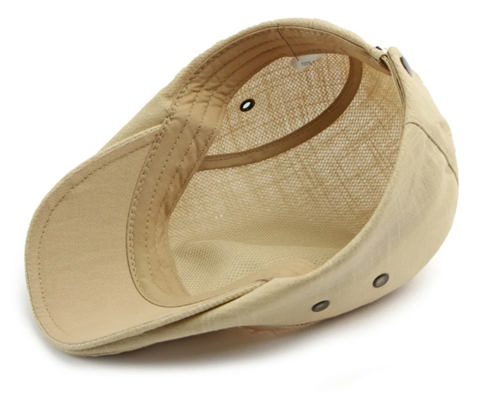 HT5116 Baskenmützen Frühling Sommer Kappen für Herren Damen Unisex Künstlerhut Atmungsaktive Leinen-Flachmütze Verstellbare Baskenmütze – Detail 12