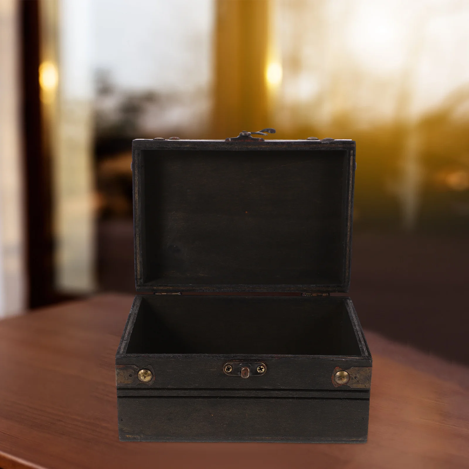 

Pirate Treasure Chest Wooden Retro Vintage Jewelry Storage Box Decorative Pirate Theme Party Halloween Play Gift