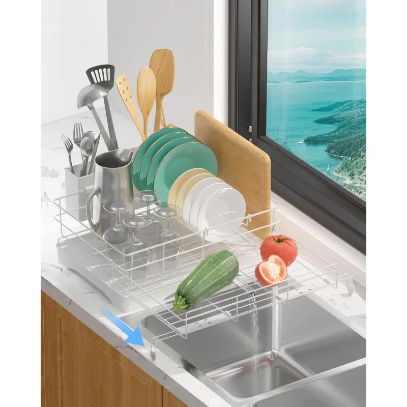 

Dish Drying Rack, Expandable Dish Rack, Large Capacity Sink Dish Racks for Kitchen Counter