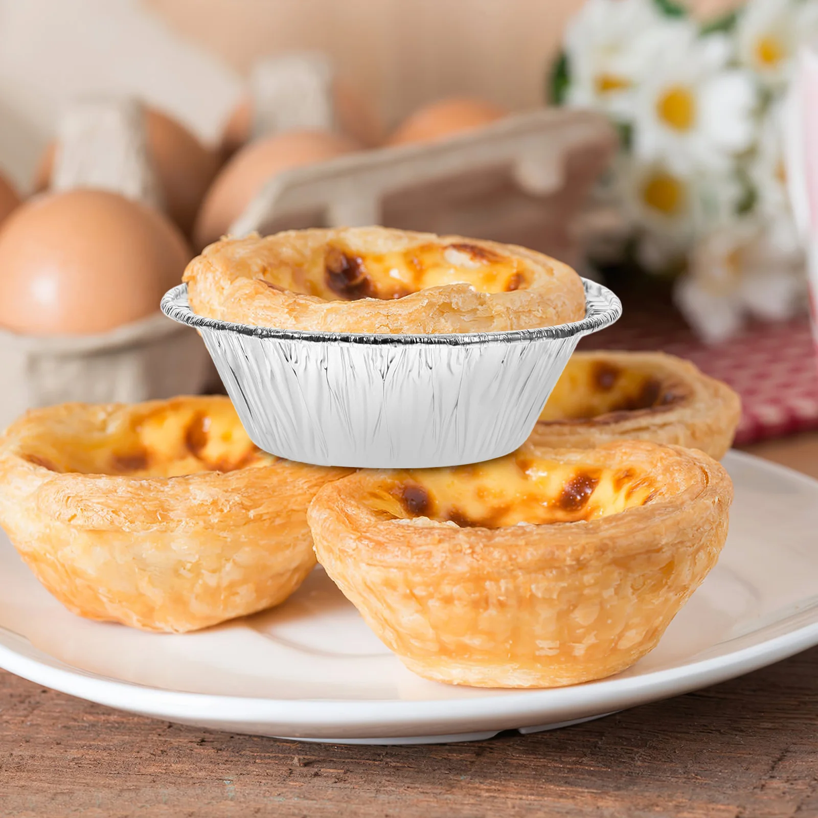 

200 Pcs Egg Tart Mold Cake Pan Foil Cupcake Holder Disposal Baking Tools Trays Tin Pudding Cups Pie Egg Cake Molds Tart Baking