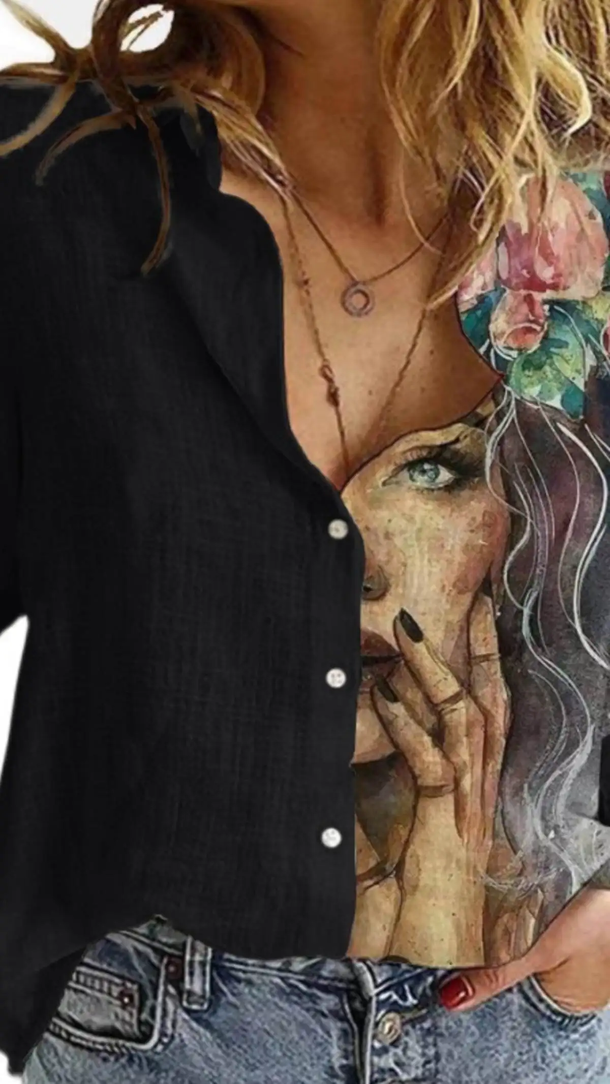 Faionable Printed Long Sve Women's irt Autumn Winter New Sle Ele Chic Trendy Clothing Ladies Premium Blouse