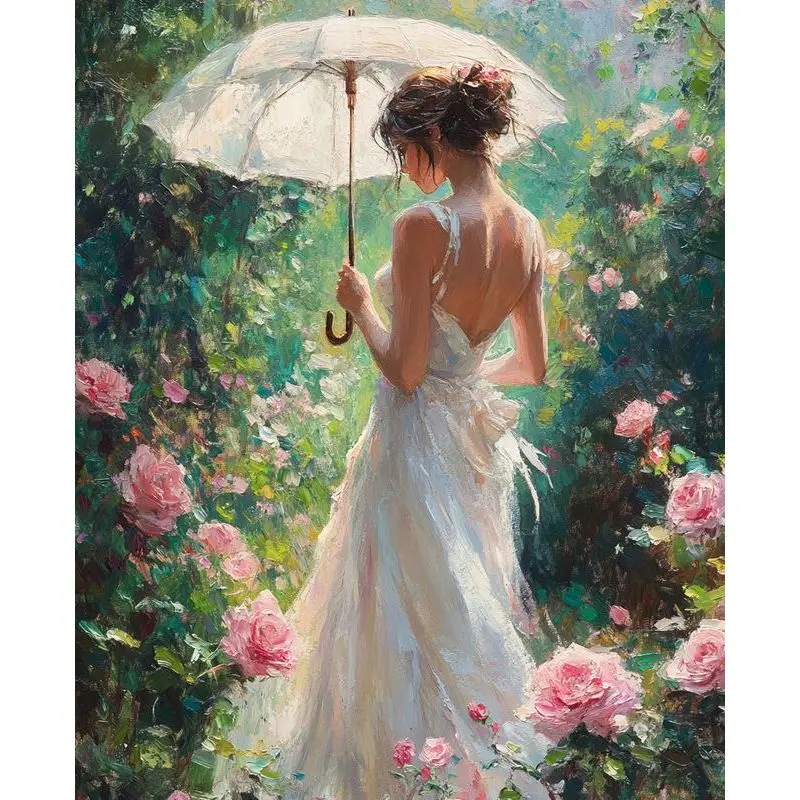 

GATYZTORY Oil Painting By Numbers On Canvas Flower Girls Coloring By Numbers For Adults Gift For Handiwork Home Decor Artwork