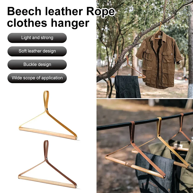 Tendedero de ropa de cuero ajustable, percha ultraligera para exteriores, Hogar, baño, Picnic, Camping