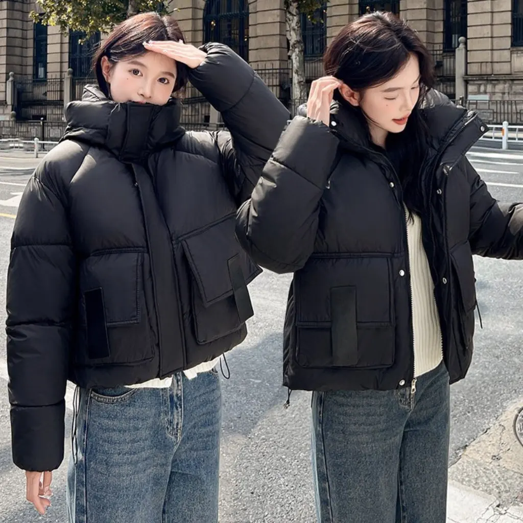 

Women's Thickened Short down Cotton-Padded Coat Western Style Hooded Loose Slim Fit Fashionable Winter Warm Bread Suit