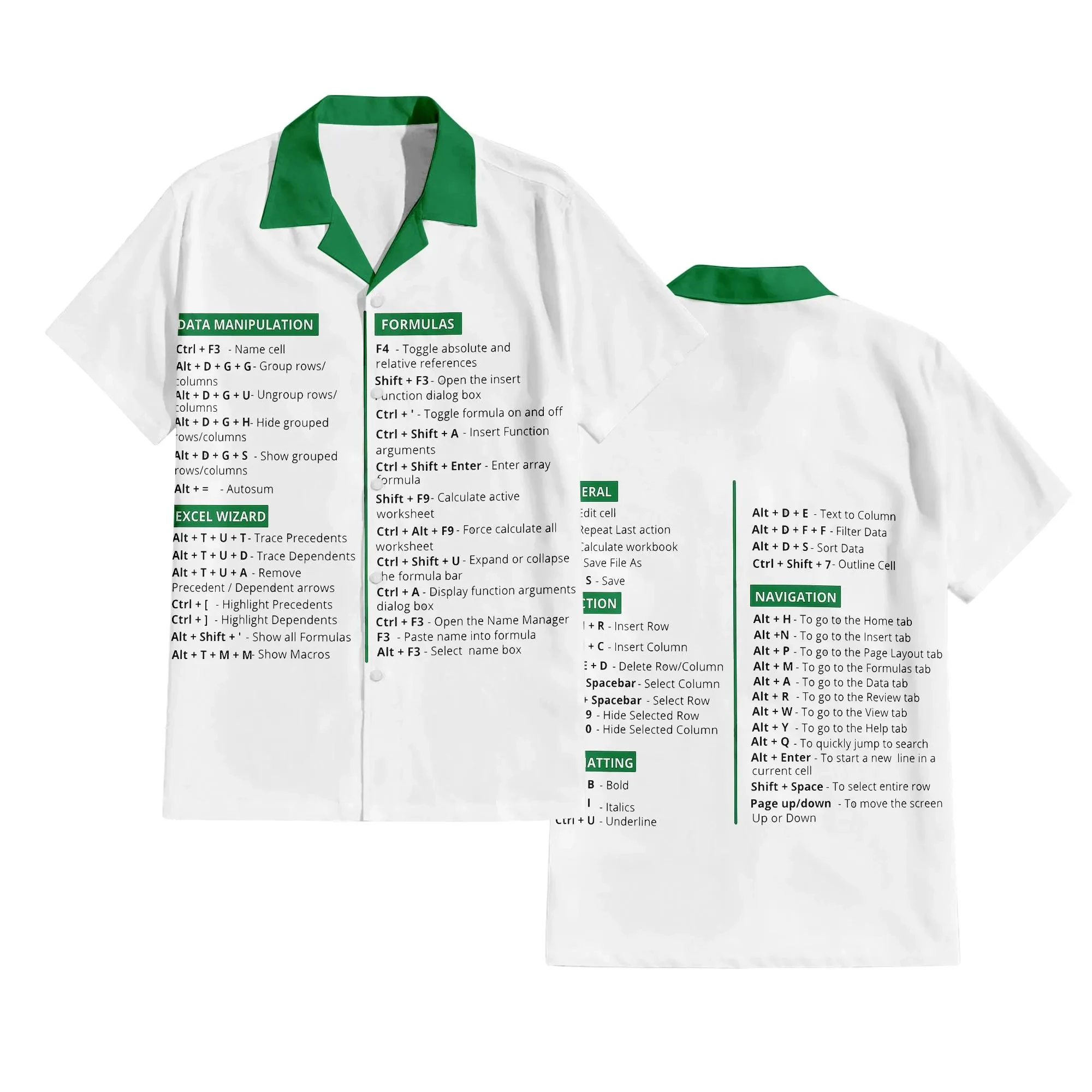 Funny Creative Excel 3D Print Hawaiian Shirt Men Women Fashion Short Sleeve Holiday Beach Lapel Shirt Oversized Mens Clothing