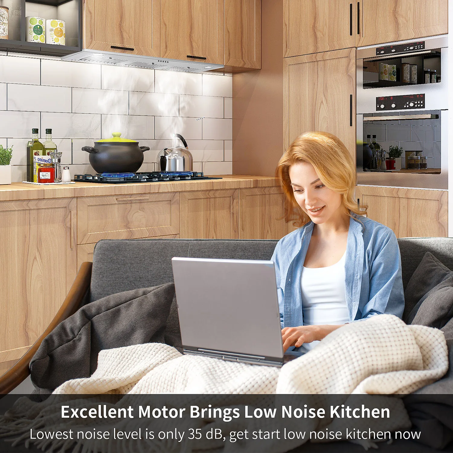 36" Stainless Built-In Range Hood 600CFM | Convertible Ducted/Ductless, Split Baffle Grease Filter & Dual LED Lighting