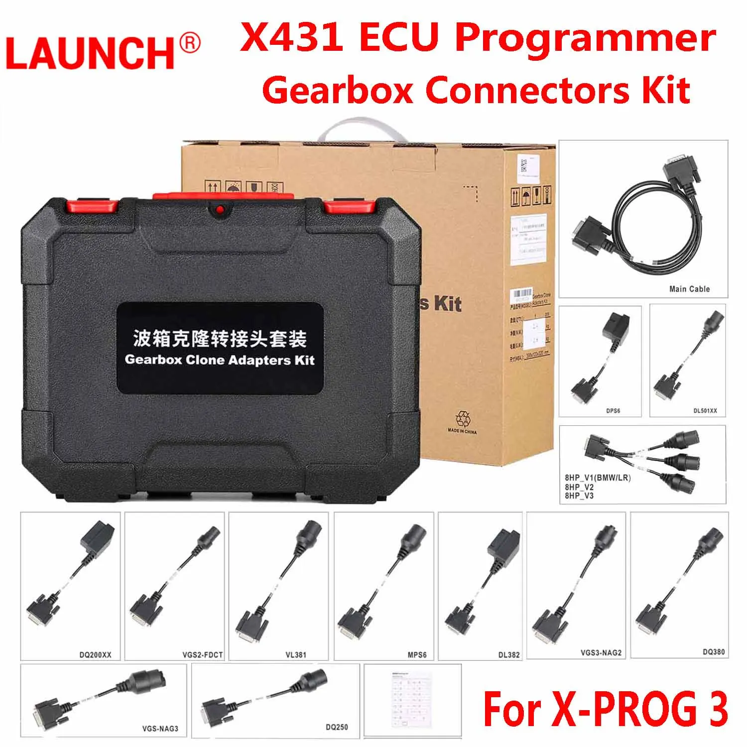 

Launch X431 Gearbox Clone Adapters Connectors Kit for X-prog3 Xprog 3 Xprog3 & X-prog3 PC Adapter & Launch X431 ECU Programmer