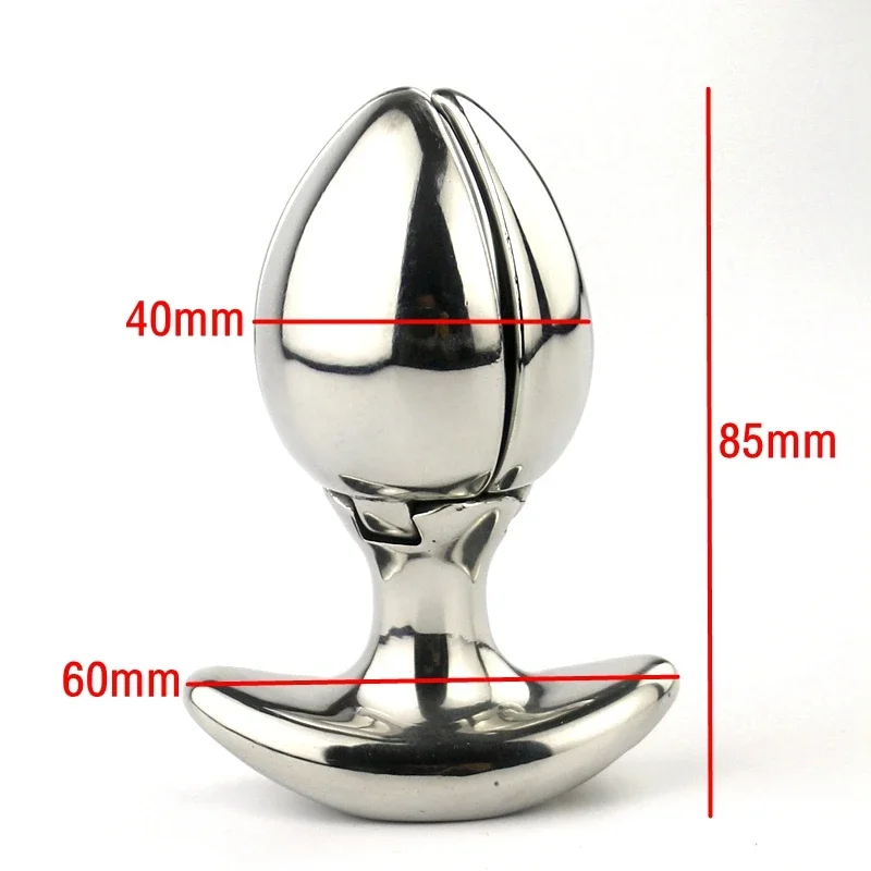 Stainless Steel Chastity Device Locking Anal Anchor Adjustable Butt Plugs Metal Anal Sex Toys for Women and Men Adult But Plug