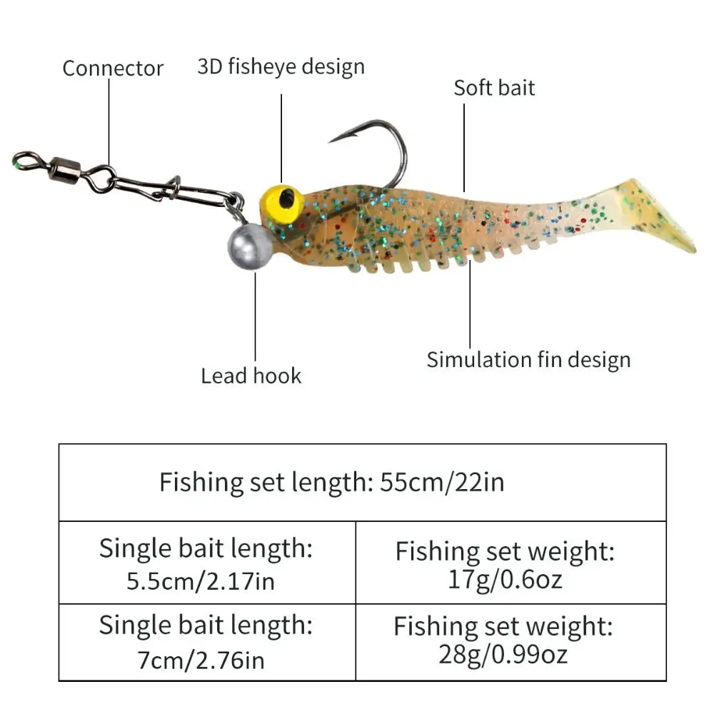 Señuelo de pesca silicona cluster con anzuelo afilado y giro libre - imagen 3