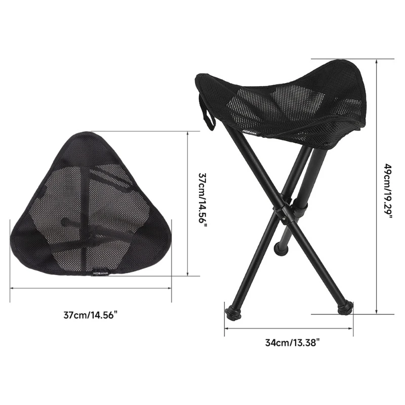 Folding Portable Stool Travel Tripod Chair Fishing Camp Stool 3Leg Slacker Chair