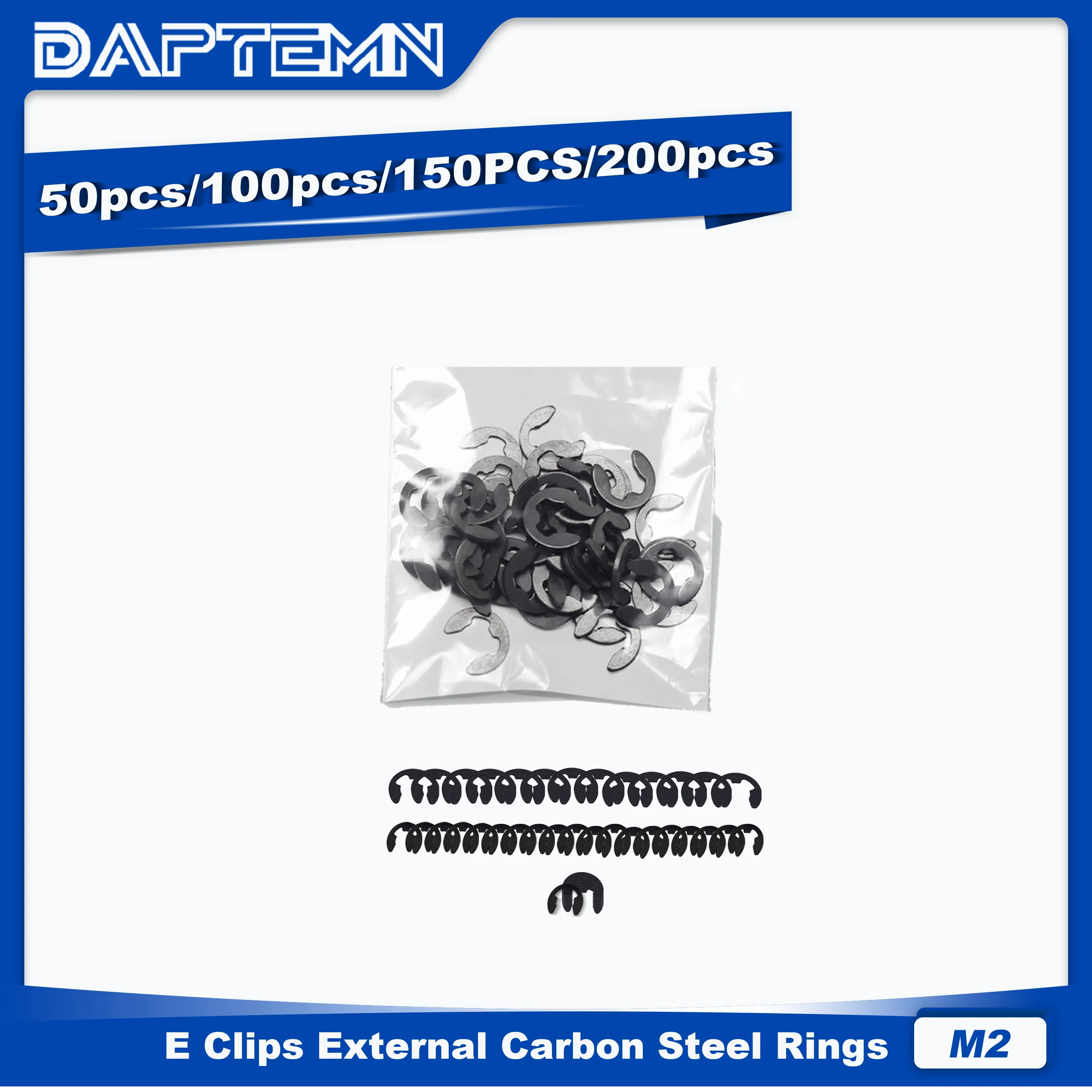 

M2 Small E Clip Circlip External Retaining Rings, E Clips External Carbon Steel Rings 50PCS 100PCS 150PCS 200PCS