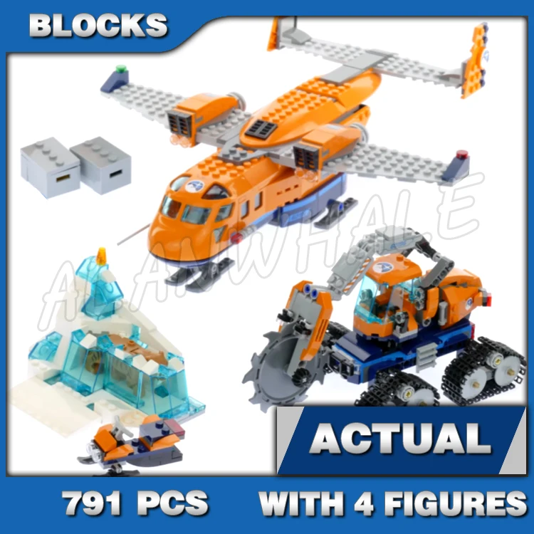 

791pcs City Arctic Supply Cargo Plane Landing Gear Ice Mountain Cutter Vehicle 10996 Building Block Toys Compatible With Model