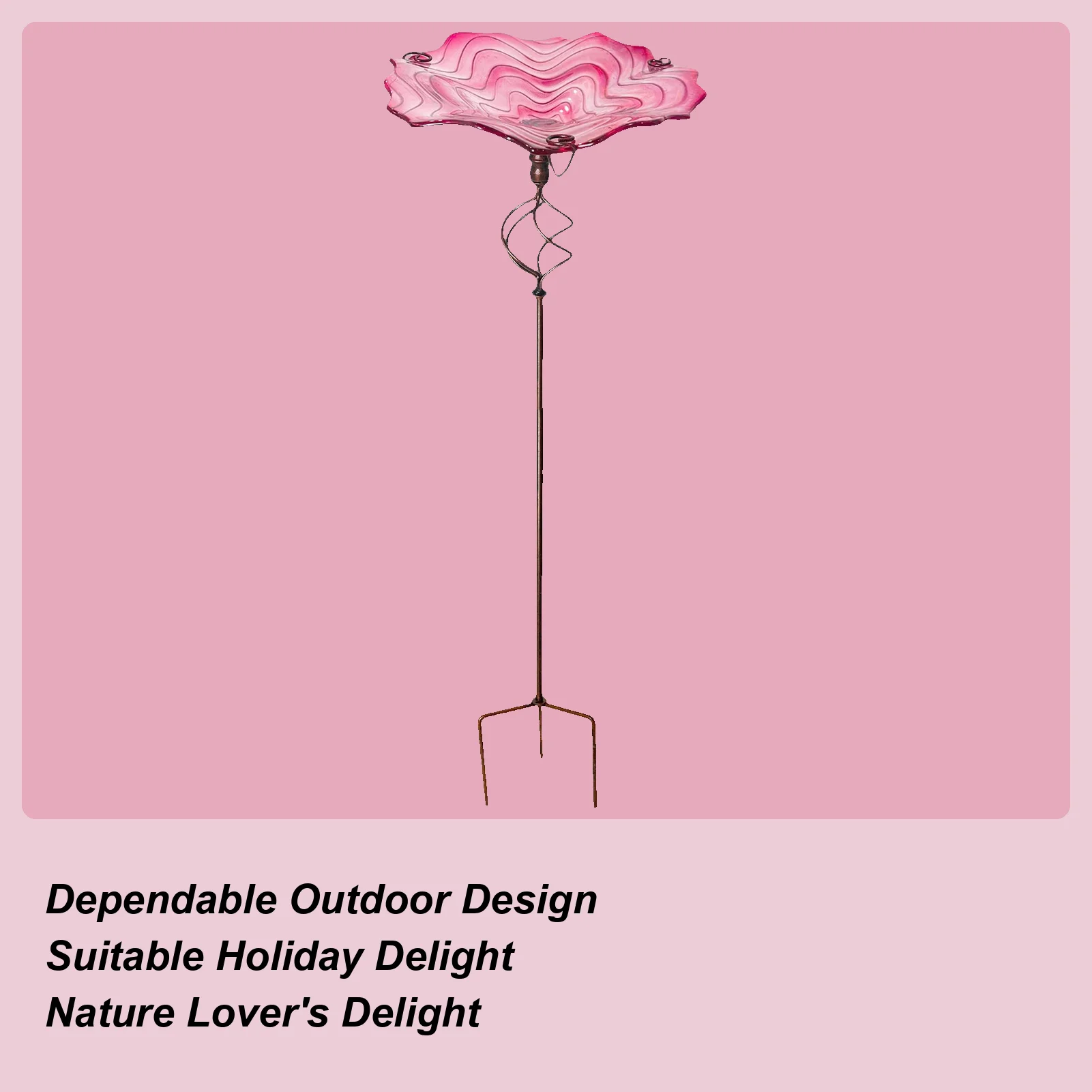 

Bird Bath For Outside Water Food Feeder Ground Stake Outdoor Standing Metal Bird Bath For Hummingbird Parrot Parakeet Bee Patio