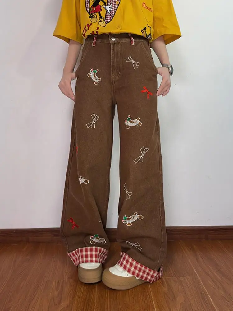 

SOLDOUT Original American Retro Straight Leg Jeans Women's Slim Wide Leg Pants Casual Long Trousers Trendy Loose Fit Jeans