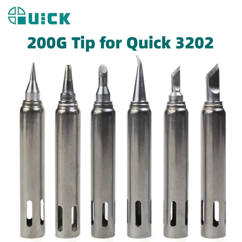 

Quick 200G Soldering Iron Tips J/K/SK/I/B/3C/4C/1.2D/2.4D/3.2D for Quick 3202 Welder Station Replacement Tool