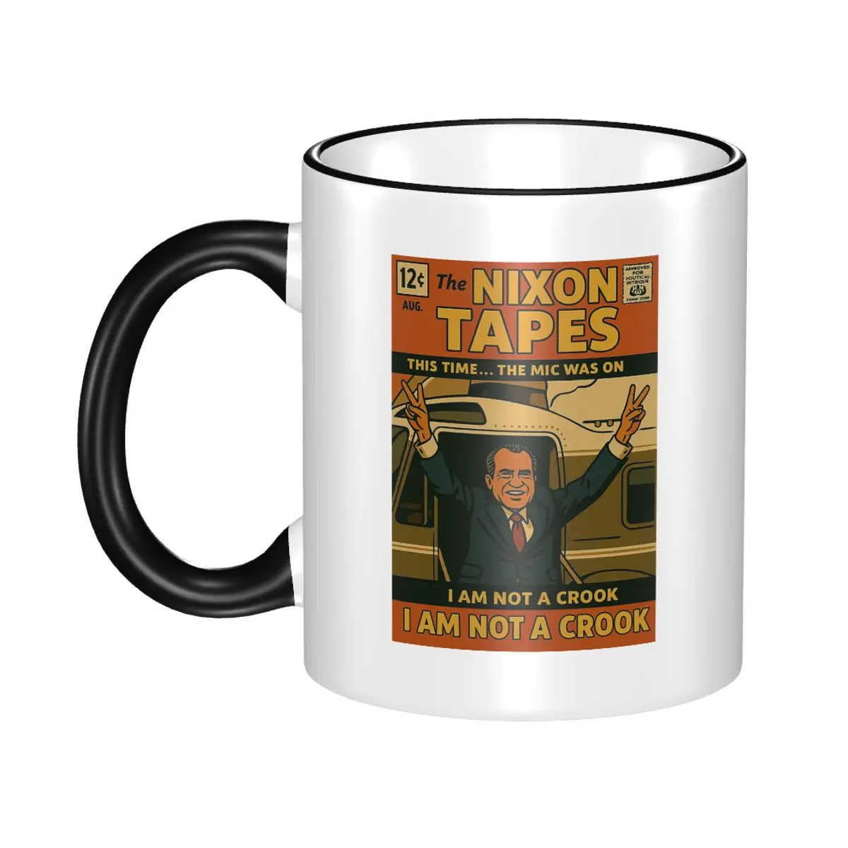 Taza de edición limitada The Nixon Tapes I Am Not A Crook, tazas de café de cerámica divertidas, tazas de té, taza de leche, artículos para beber, regalos para mujeres y hombres