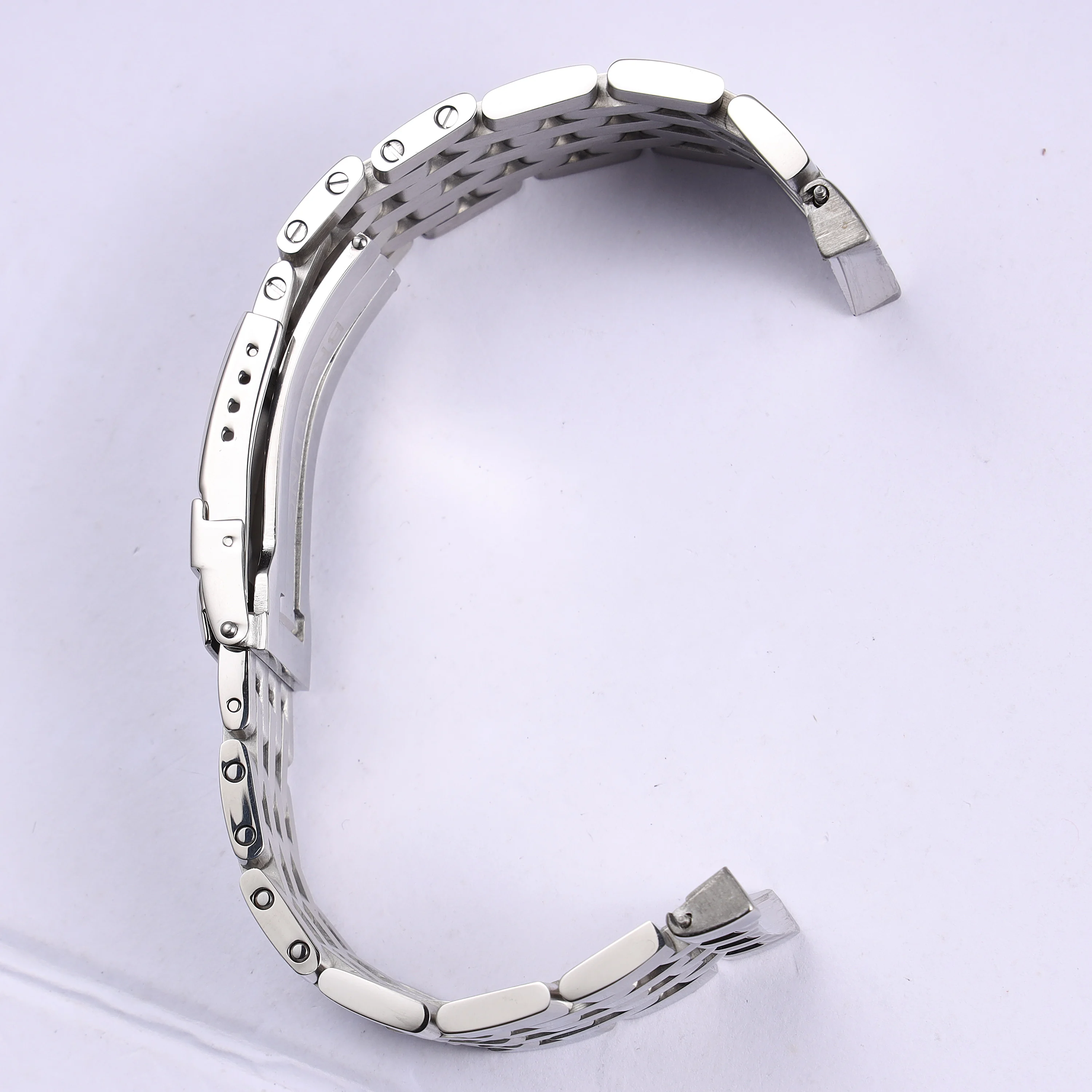 new 7 beads 22mm 24mm Polished Silver Solid Stainless Steel Watchband For Breitling Navitimer Watch Strap Bracelet