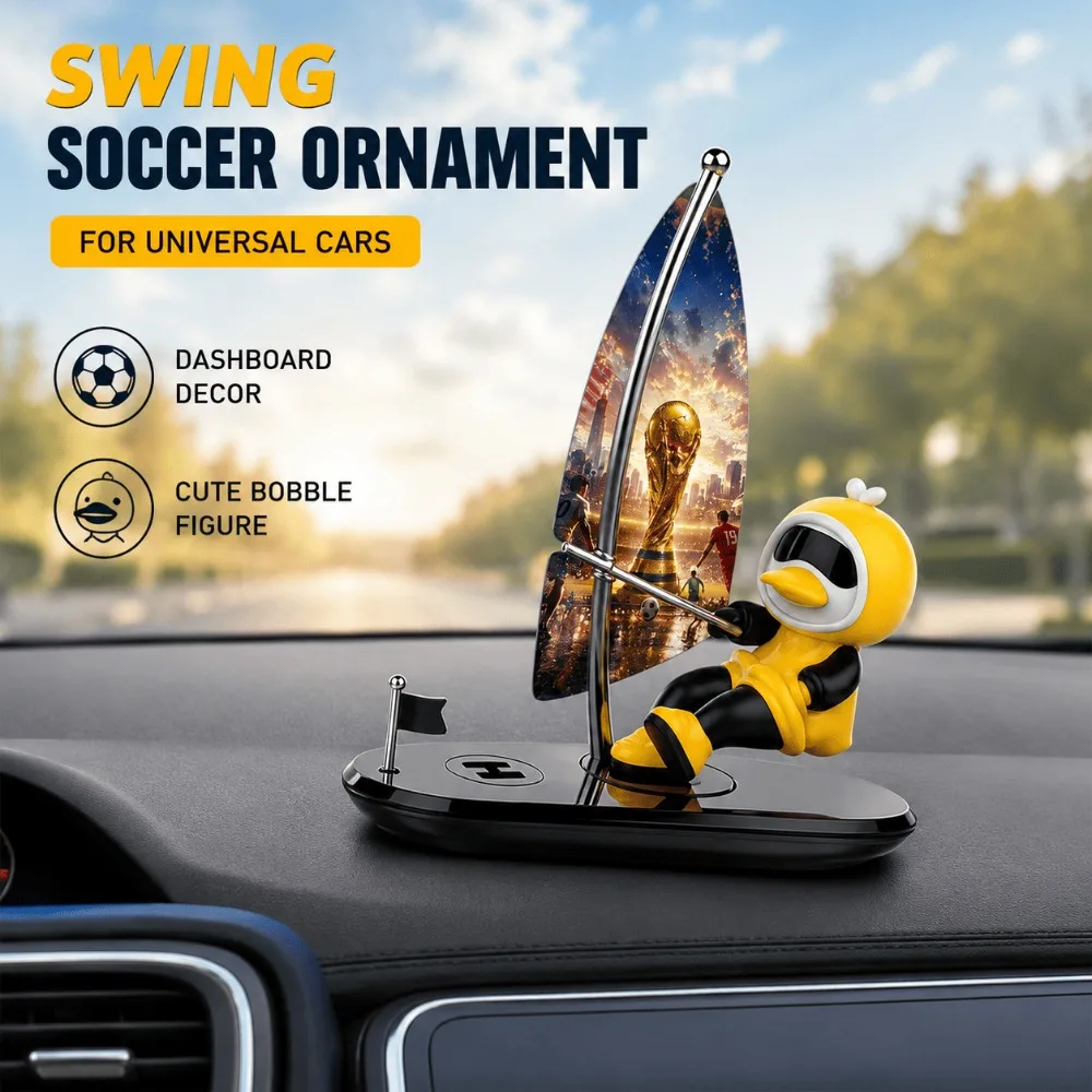 Swing Soccer Ornament For Universal Cars 2026 Cup Theme Dashboard Decor Cute Bobble Figure Interior Accessories Gift Car Styling