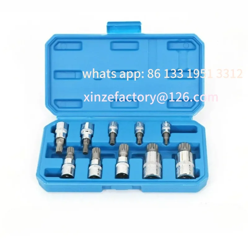 

Customizable Point Triple Square Spline Bit Socket Set with Case, Automotive Tool Kit, Tamper Proof, High Quality, Profes