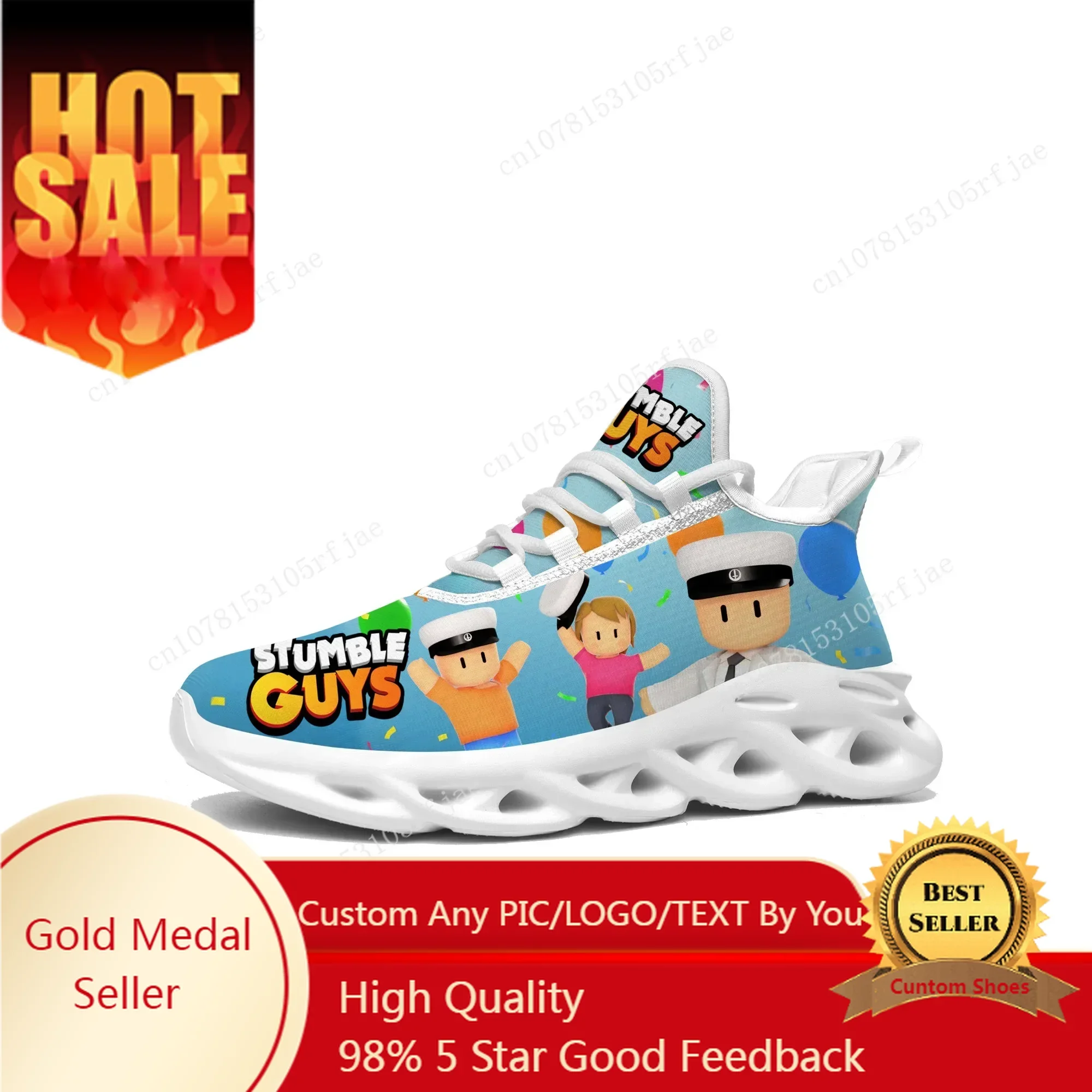 

Stumble Guys Sneakers Hot Cartoon Game Mens Womens Teenager Fashion Sports Running Shoes Custom Built Lace Up Shoes