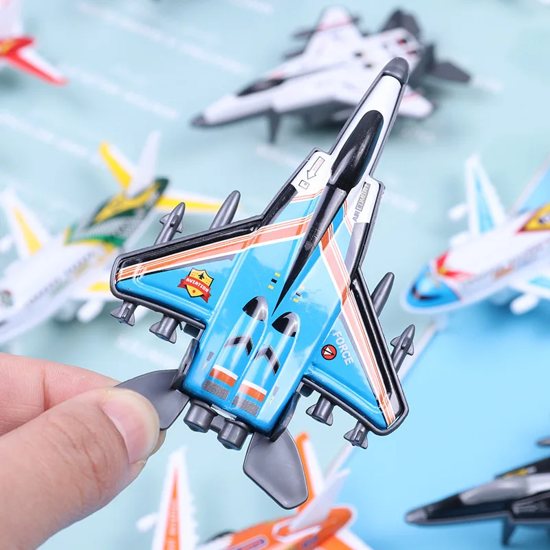 5Pcs Cartoon Cute Pull Back Passenger Plane Toys Boys Fighter Simulation Mini Aircraft Toys Children's Puzzle Toys Birthday Gift