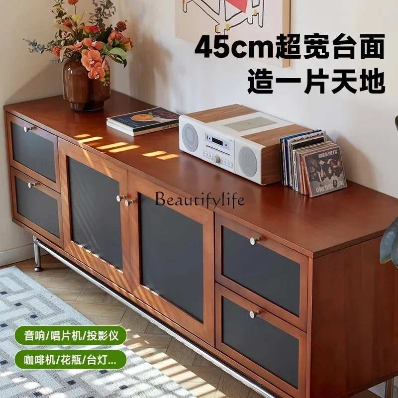 

yj7 Nordic Mid-Century Style Solid Wood TV Cabinet Living Room Storage Cabinet Home Use