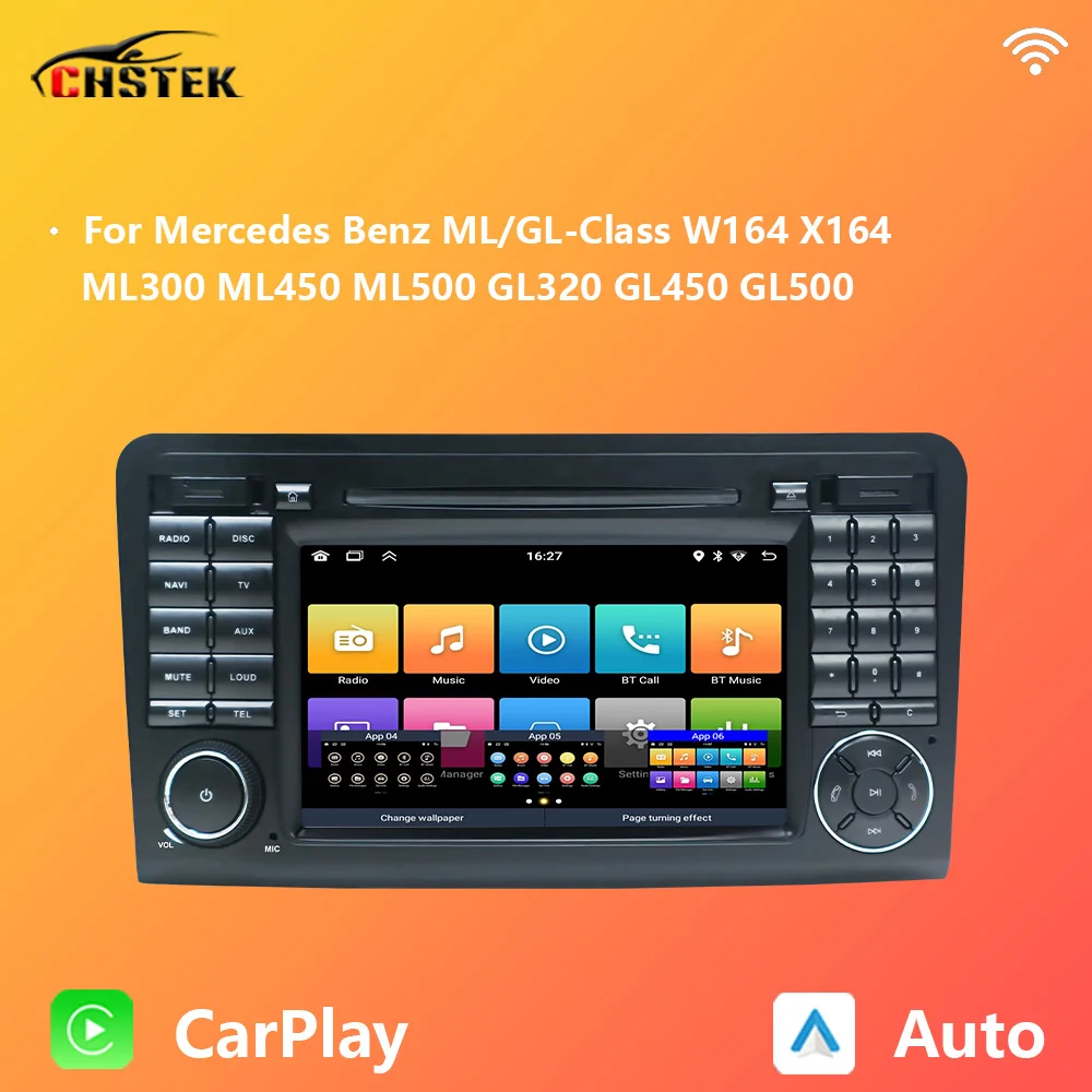 

CHSTEK Car Raido For Mercedes Benz W164 X164 ML/GL-Class ML300 ML350 ML500 GL320 GL450 Carplay Android Auto Bluetooth GPS WIFI