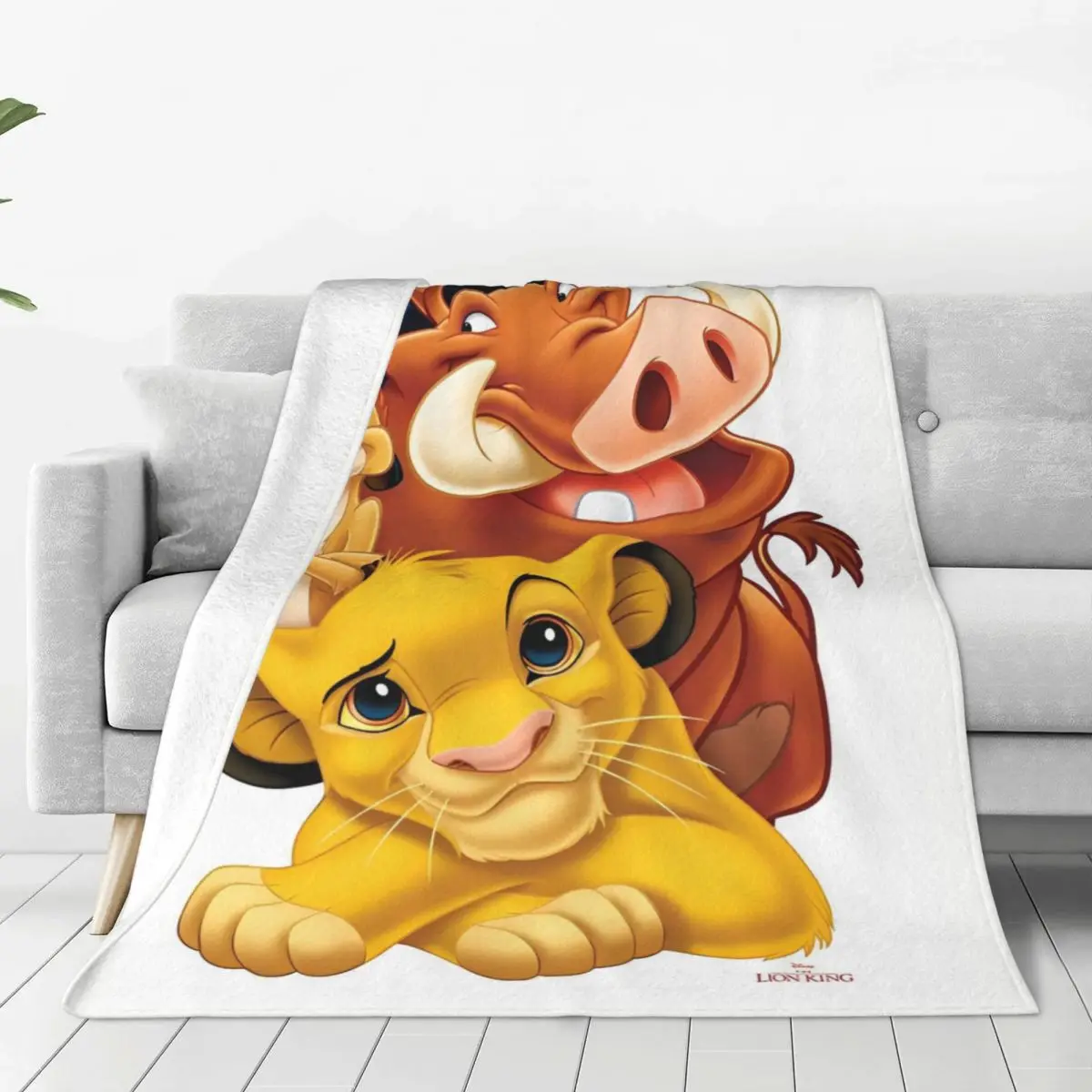 Lion King Simba Cartoon Velvet Throw Blankets Pumbaa Nala Blankets for Bedding Car Ultra-Soft Plush Thin Quilt