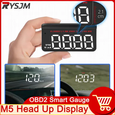 M5 OBD2 HUD Спидометр Проектор на лобовом стекле Проекционный дисплей для диагностики автомобилей в реальном времени Простая настройка, улучшение фокуса вождения